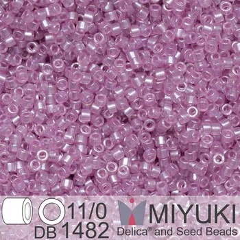 Korálek Korálky Miyuki Delica 11/0. Barva Transparent Light Rose Luster DB1482. Balení 5g.
