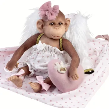 Panenka Realistická panenka opička Love 36cm Muñecas De Cuna - Pink hearts