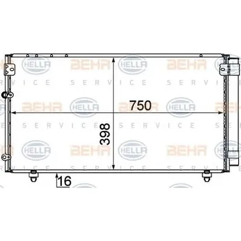 Výparník klimatizace BEHR HELLA SERVICE Kondenzátor klimatizace BHS 8FC 351 310-171