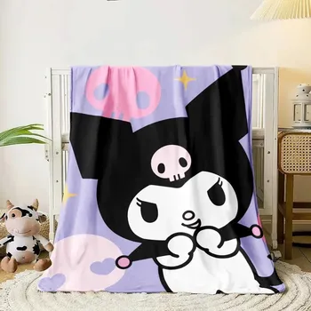 Dětská deka Kuromi měkká anime deka na spaní | dětská deka, cestovní přikrývka - 5 , 100x150CM