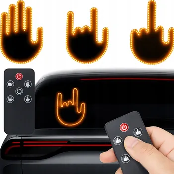 autokoberec UKAZATEL GESTŮ RUKOU NA ZADNÍ OKNO AUTA PROSTŘEDNÍČEK LED DÁLKOVÉ OVLÁDÁNÍ