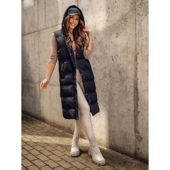 Černá dámská dlouhá prošívaná vesta Bolf 5M728A - S