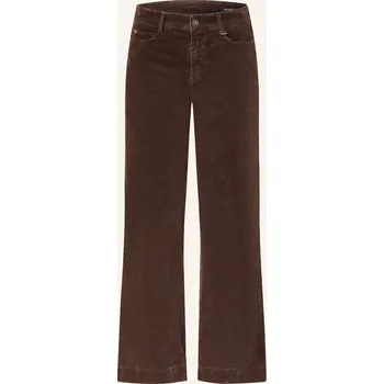 Dámské kalhoty Mac Dámské Manšestrové Kalhoty Wide, tmavě hnědá, 42