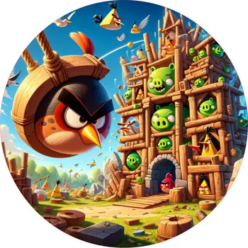 Jedlá dekorace na dort ANGRY BIRDS-13 Materiál: Jedlý papír