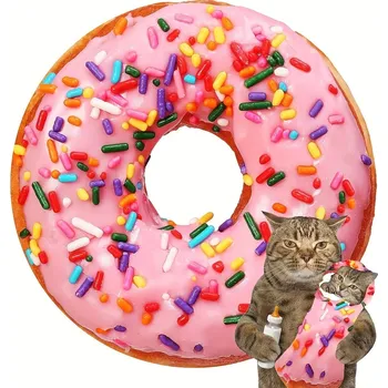 Dětská deka Teplá kulatá vtipná deka na zimu | deka, přehoz, pizza deka, tortila deka - Růžový koblih , Kulatý 35 palců (0,9 m))