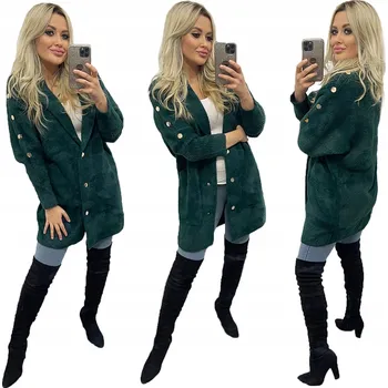 Soprato dámský oversize kabát alpaka s knoflíky přechodný univerzální