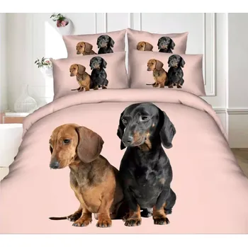 Povlečení NOVINKA 2025 ! Bavlněná sada povlečení 3D Francouzské 200x220 cm JEZEVČÍCI + PROSTĚRADLO ZDARMA !