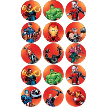 Jedlá dekorace na dort AVENGERS-14 Materiál: Jedlý papír