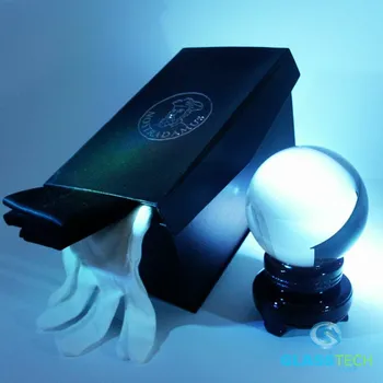 Kosmetická sada Set věštecké koule "NOSTRADAMUS" - 120 mm se stojánkem (Věštecká koule o průměru 120 mm, dřevěný stojánek, dárková kazeta + příslušenství)