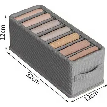 Úložný box Textilní skládací box na prádlo do skříně | organizér, úložný box - Grey-7Girds