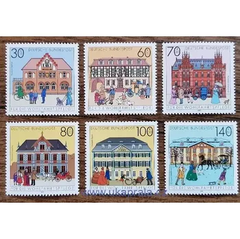 Sběratelství SRN ** 1563/8 příplatkové, historické poštovní úřady, r. 1991
