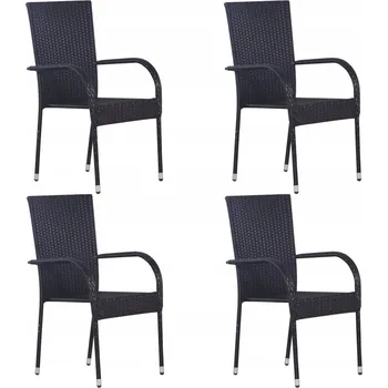 Zahradní židle VidaXL umělý ratan černá