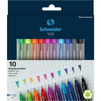 Kuličkové pero Schneider Vizz Box, sada 10 barev