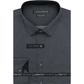 Pánská košile Košile AMJ - kolekce Lui Bentini - Comfort fit - antracitová velikost: 43, délka rukávu: dlouhý rukáv
