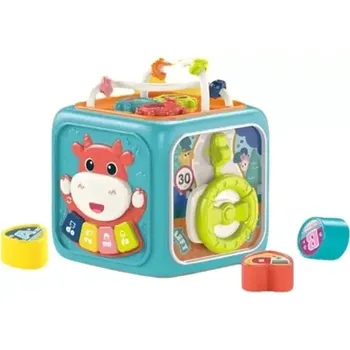 Hračka pro nejmenší CHIPOLINO Motorická kostka 6v1 Animals modrá (DIG02468860 BLUE)