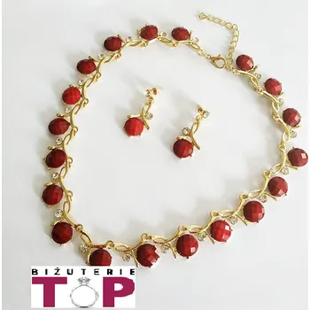 Souprava šperků B-TOP Dámská souprava VIOLA - pozlacená Druh barvy: Červená