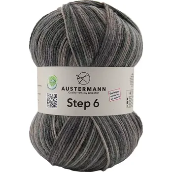 Příze Austermann Step 6 Color 735 Granit (Ponožková příze Step 6 - 735 Granit)