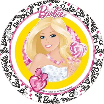 Jedlá dekorace na dort BARBIE-05 Materiál: Jedlý papír