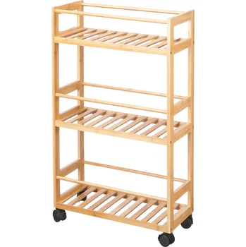 Koupelnový nábytek Kipit Bambusový regál BAMY na kolečkách, 44,5 x 20 x 75 cm