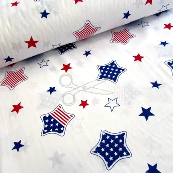 Bavlněná česká látka šíře 240 cm - Hvězdička Amerika (50cm)