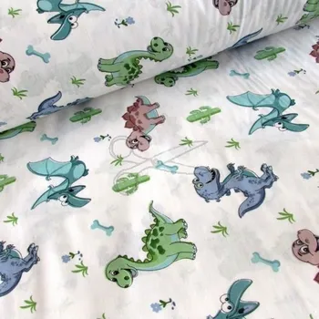 Bavlněná česká látka šíře 240 cm - Drak modrozelený (50cm)