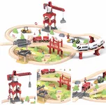 Derrson dřevěná vláčkodráha na stavbě s jeřábem 104 dílů