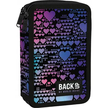 Penál Školní penál s vybavením BackUP Dance Hearts 2 komory srdíčka