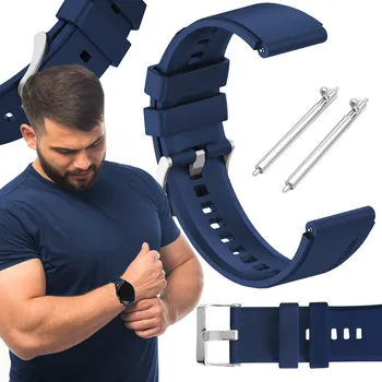 Řemínek na hodinky Řemínek pro Devill Bianka 42mm chytré hodinky, tmavě modrý řemínek 20mm s teleskopickými osičkami