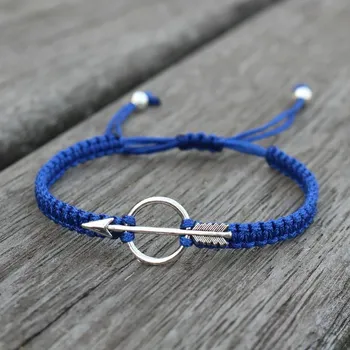 Náramek Jednoduchý unisex párový náramek pro štěstí | náramek, šňůrkový náramek - Modrý