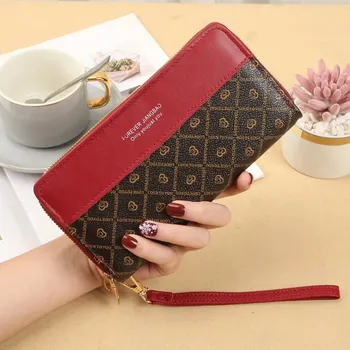 Peněženka Dámská dlouhá peněženka s potiskem | dlouhá peněženka, dámská peněženka - Červený