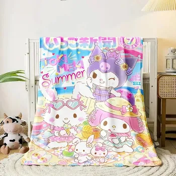 Dětská deka Kuromi měkká anime deka na spaní | dětská deka, cestovní přikrývka - 8 , 100x150CM