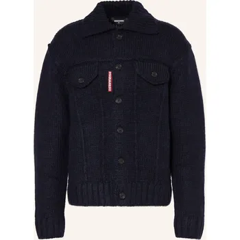 Pánský svetr dsquared2 Pánský Pletený Kardigan Jean, tmavě modrá, XL
