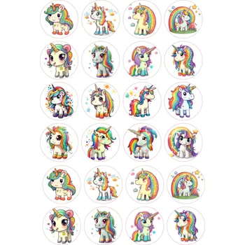 Jedlá dekorace na dort UNICORN - JEDNOROŽCI-26 Materiál: Jedlý papír