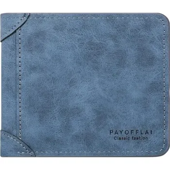 Vintage matná kožená peněženka pánská | pánská peněženka, peněženka na karty - Modrý