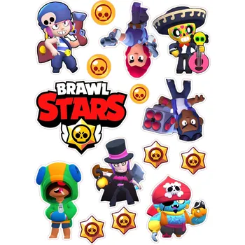 Jedlá dekorace na dort BRAWL STARS-30 Materiál: Jedlý papír