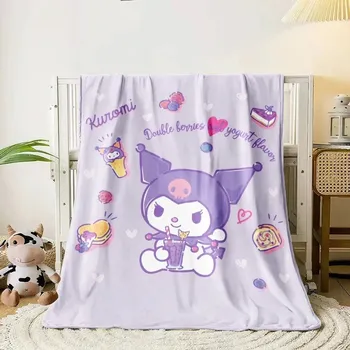 Dětská deka Kuromi měkká anime deka na spaní | dětská deka, cestovní přikrývka - 2 , 150x180cm
