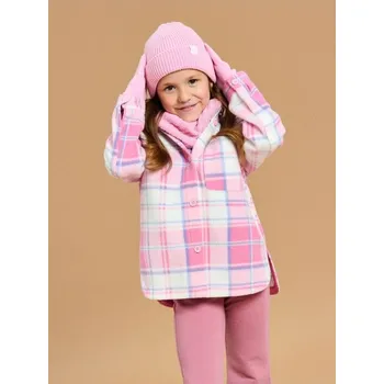 Dívčí bunda Sinsay - Kostkovaná košilová bunda - růžová - 714EI-30X - 714EI-30X-140