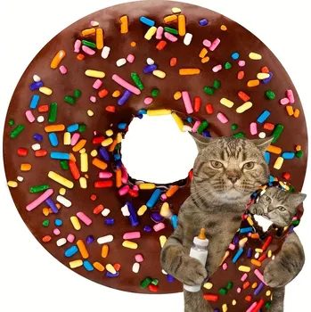 deka Teplá kulatá vtipná deka na zimu | deka, přehoz, pizza deka, tortila deka - Čokoládové koblihy , Kulatý 59 palců (1,5 m))