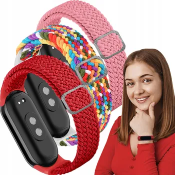 Řemínek na hodinky Sada 3x textilní pásek pro Xiaomi Mi Band 8 a Xiaomi Mi Band 9 chytré hodinky