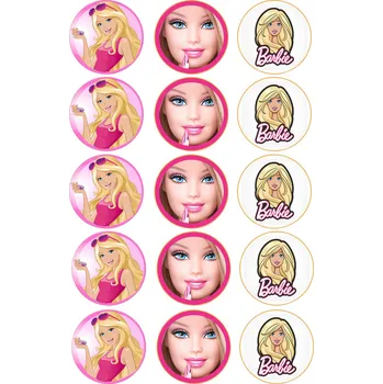 Jedlá dekorace na dort BARBIE-08 Materiál: Jedlý papír