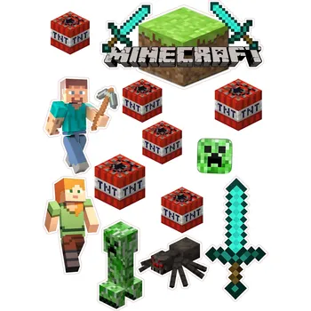Jedlá dekorace na dort MINECRAFT-24 Materiál: Jedlý papír