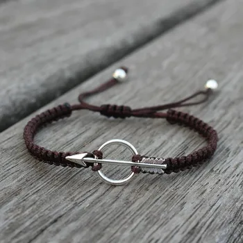 Náramek Jednoduchý unisex párový náramek pro štěstí | náramek, šňůrkový náramek - Hnědý
