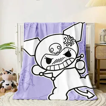 Dětská deka Kuromi měkká anime deka na spaní | dětská deka, cestovní přikrývka - 15 , 150x200cm