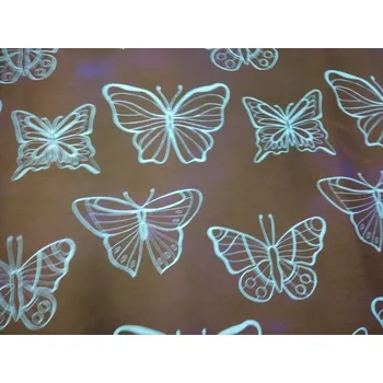 Bavlněná látka digi tisk šíře 145cm - Tyrkysový motýl na černé (50cm)