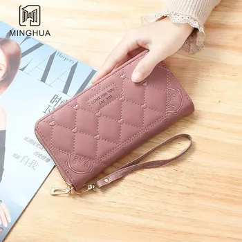 Peněženka Elegantní dámská vyšívaná peněženka na zip | peněženka, kabelka - tmavě růžová