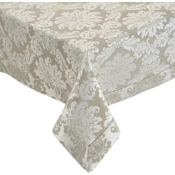 ubrus Béžový ubrus 130x180 cm, elegantní ornamenty, dekorativní, odolný proti skvrnám