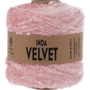 Příze Borgo de Pazzi Inda Velvet 28 Světle růžová (Špagátová žinylková příze Inda Velvet )