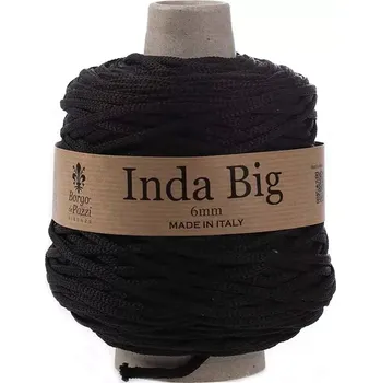 Příze Borgo de Pazzi Inda Big 5 Černá (Špagátová příze Inda Big Černá)