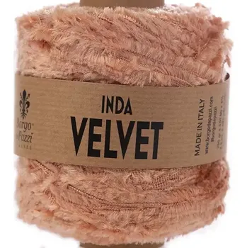Příze Borgo de Pazzi Inda Velvet 32 Meruňková (Špagátová žinylková příze Inda Velvet)