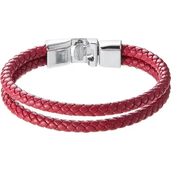 Náramek Náramek pánský z červené koženky kovové zapínání 43041.3 červený